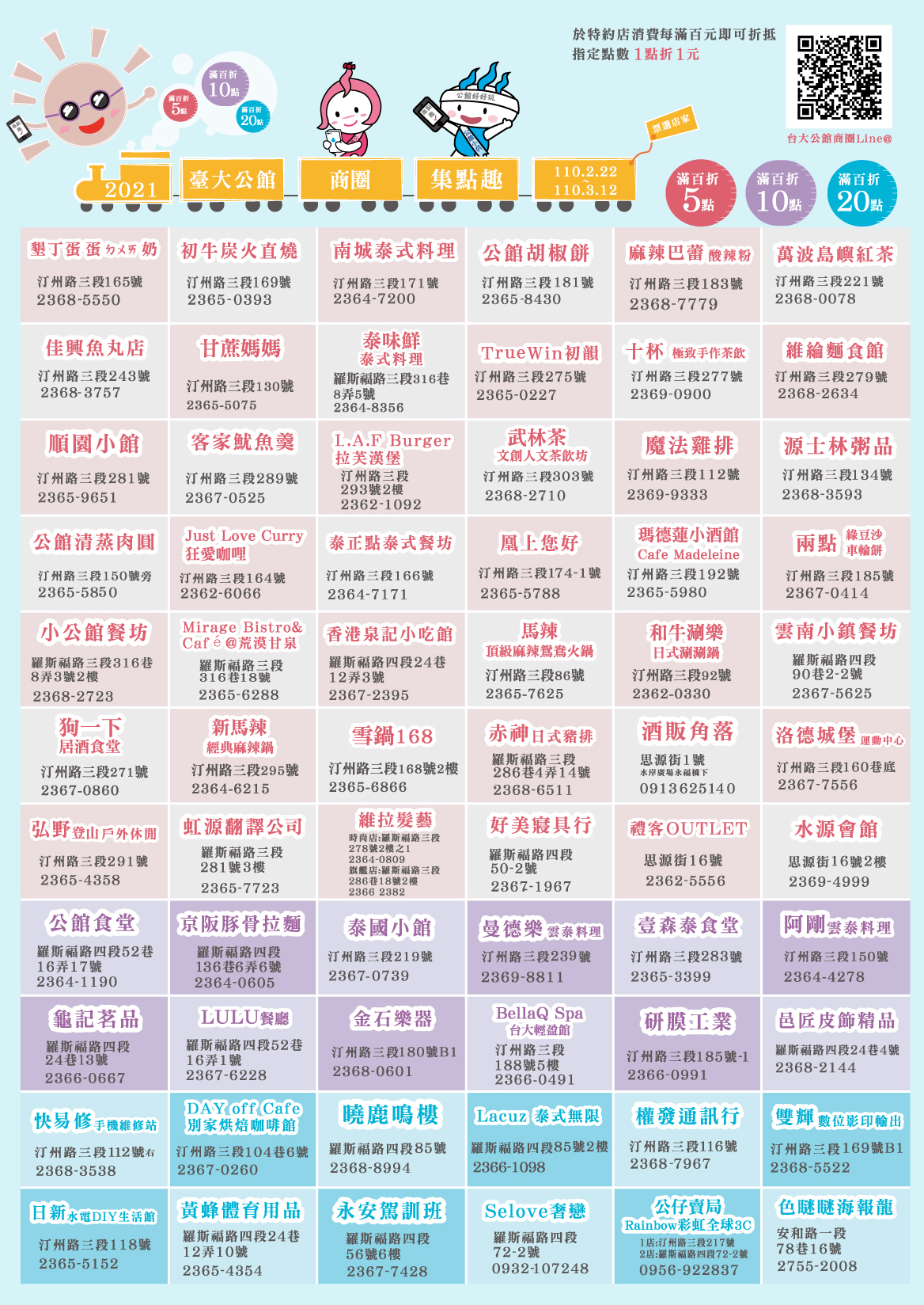2021台大公館商圈line@集點趣